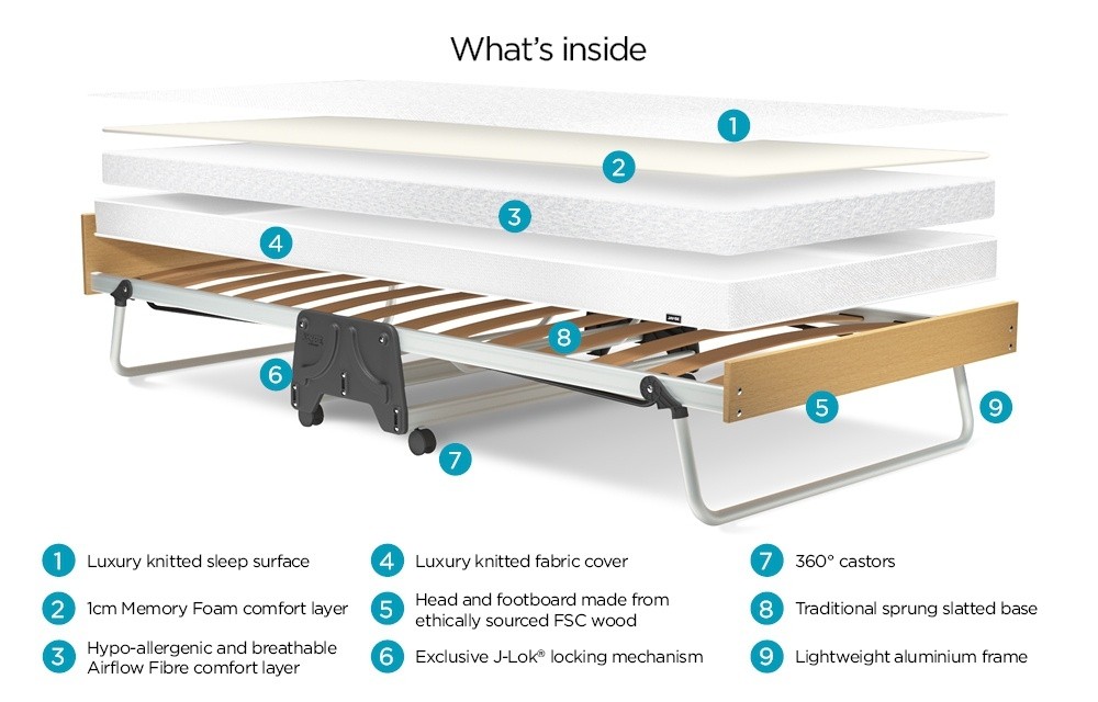Luxury Guest Bed / Folding Bed with Slats